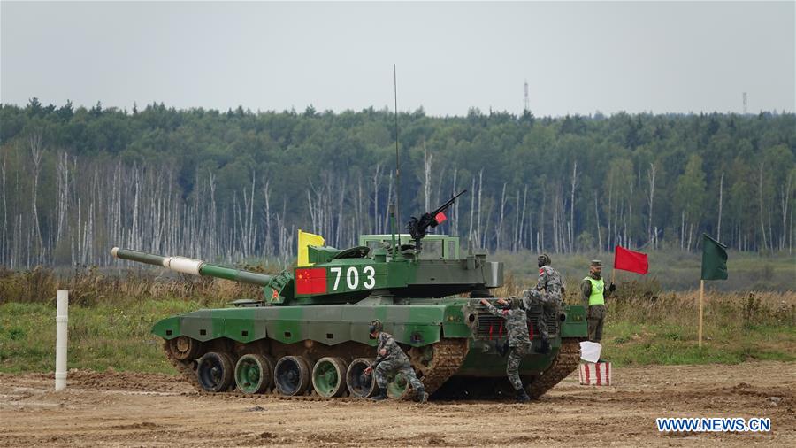 RUSSIA-MOSCOW-INTERNATIONAL ARMY GAMES-TANK BIATHLON-CHINESE TEAM-SEMI-FINAL 