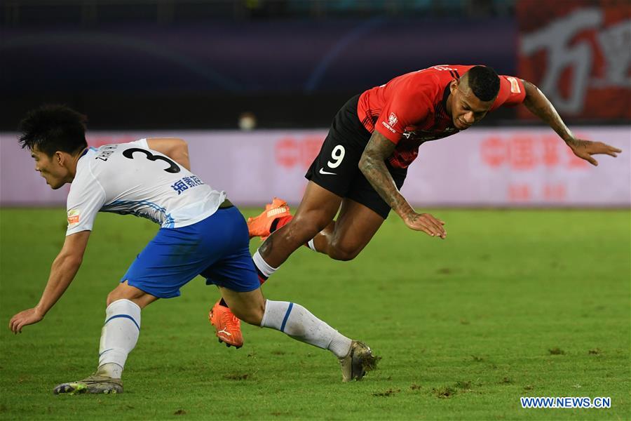 (SP)CHINA-SUZHOU-FOOTBALL-CHINESE SUPER LEAGUE-SHANGHAI VS TIANJIN(CN)