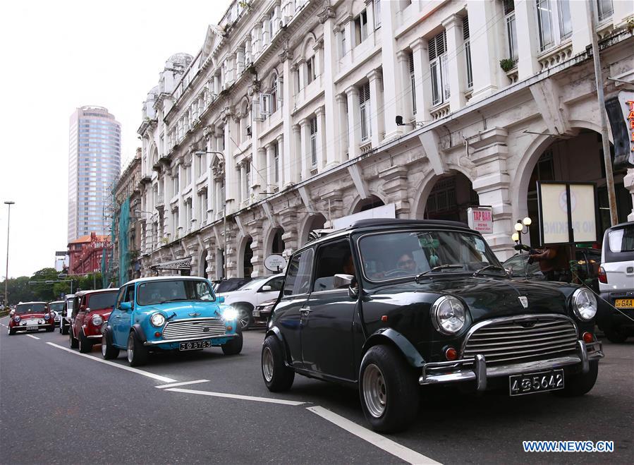 vintage car parade held in colombo, sri lanka