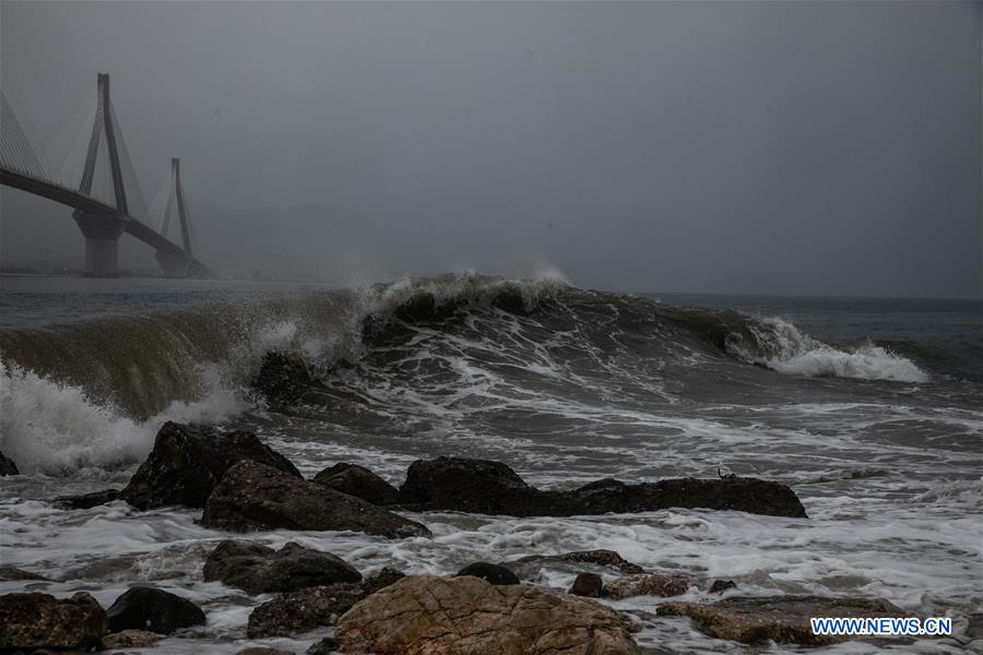 GREECE-PATRAS-STORM-WAVE