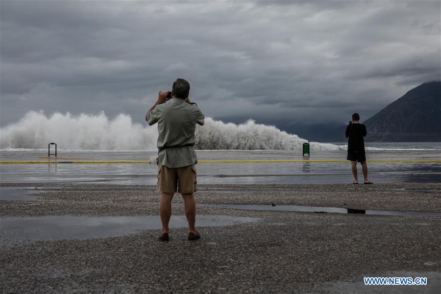 GREECE-PATRAS-STORM-WAVE