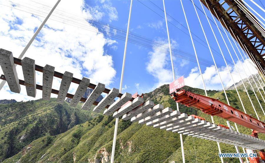 CHINA-TIBET-GYACA COUNTY-LHASA-NYINGCHI RAILWAY-BRIDGE-TRACK LAYING (CN)