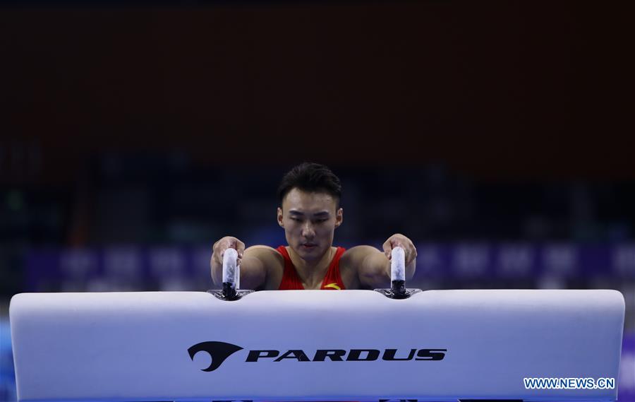 (SP)CHINA-ZHAOQING-GYMNASTICS-CHINESE NATIONAL CHAMPIONSHIPS-TRANING (CN)