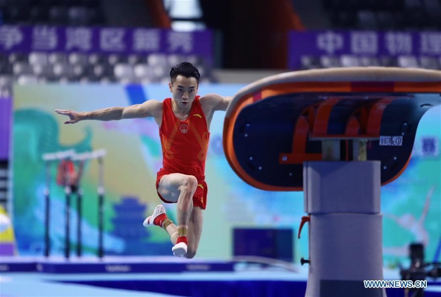 (SP)CHINA-ZHAOQING-GYMNASTICS-CHINESE NATIONAL CHAMPIONSHIPS-TRANING (CN)