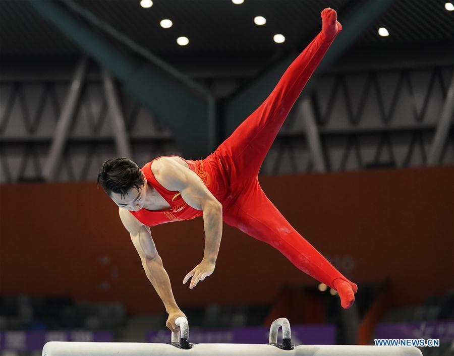 (SP)CHINA-GUANGDONG-ZHAOQING-ARTISTIC GYMNASTICS-CHINESE NATIONAL CHAMPIONSHIPS-POMMEL HORSE FINAL-MEN(CN)