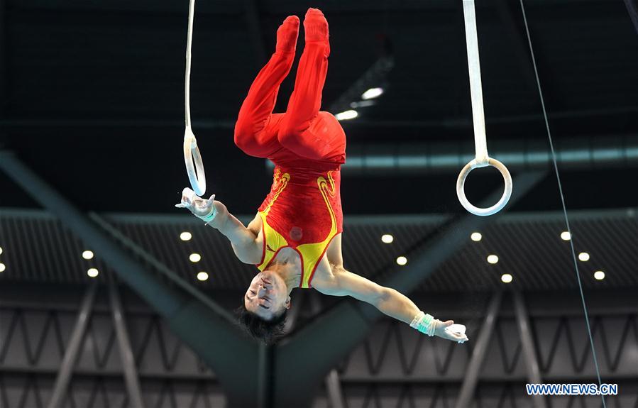 (SP)CHINA-GUANGDONG-ZHAOQING-ARTISTIC GYMNASTICS-CHINESE NATIONAL CHAMPIONSHIPS-RINGS FINAL-MEN(CN)