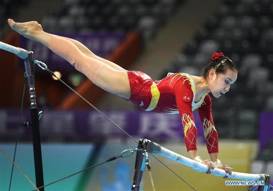 (SP)CHINA-GUANGDONG-ZHAOQING-ARTISTIC GYMNASTICS-CHINESE NATIONAL CHAMPIONSHIPS-UNEVEN BARS FINAL-WOMEN(CN)