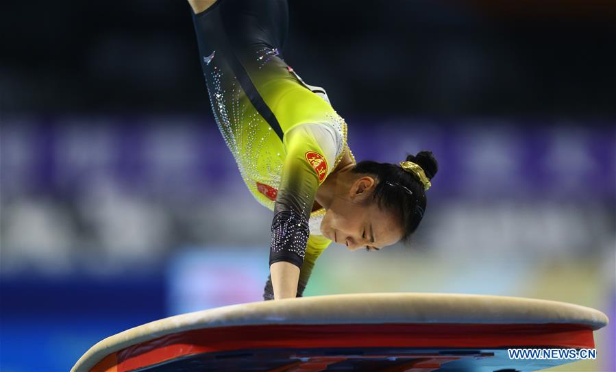 (SP)CHINA-GUANGDONG-ZHAOQING-ARTISTIC GYMNASTICS-CHINESE NATIONAL CHAMPIONSHIPS-VAULT FINAL-WOMEN(CN)