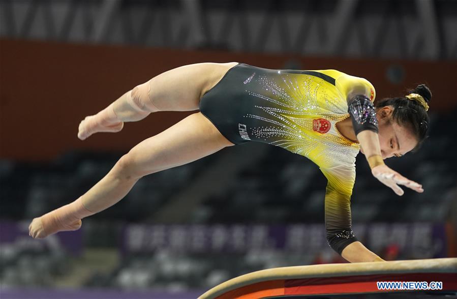 (SP)CHINA-GUANGDONG-ZHAOQING-ARTISTIC GYMNASTICS-CHINESE NATIONAL CHAMPIONSHIPS-VAULT FINAL-WOMEN(CN)