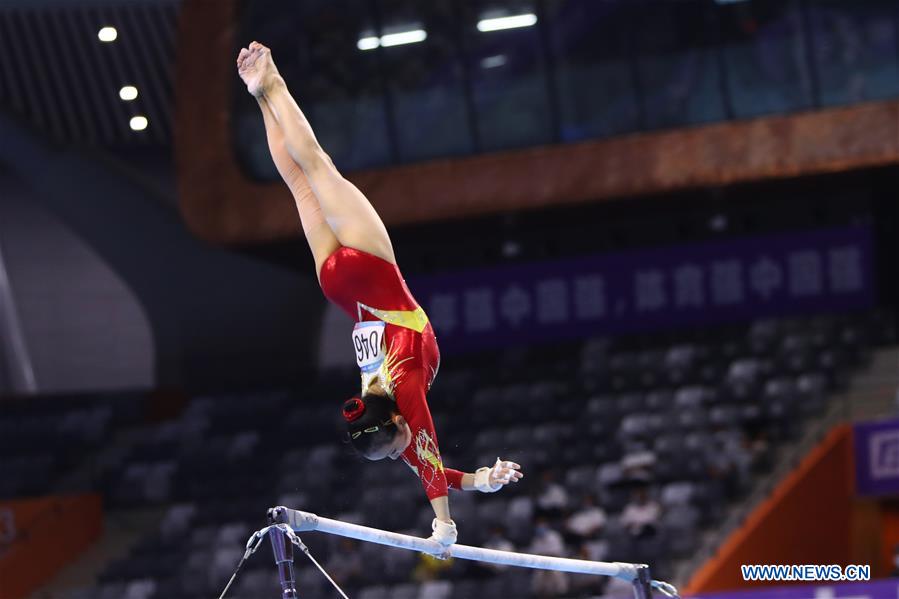 (SP)CHINA-GUANGDONG-ZHAOQING-ARTISTIC GYMNASTICS-CHINESE NATIONAL CHAMPIONSHIPS-UNEVEN BARS FINAL-WOMEN(CN)