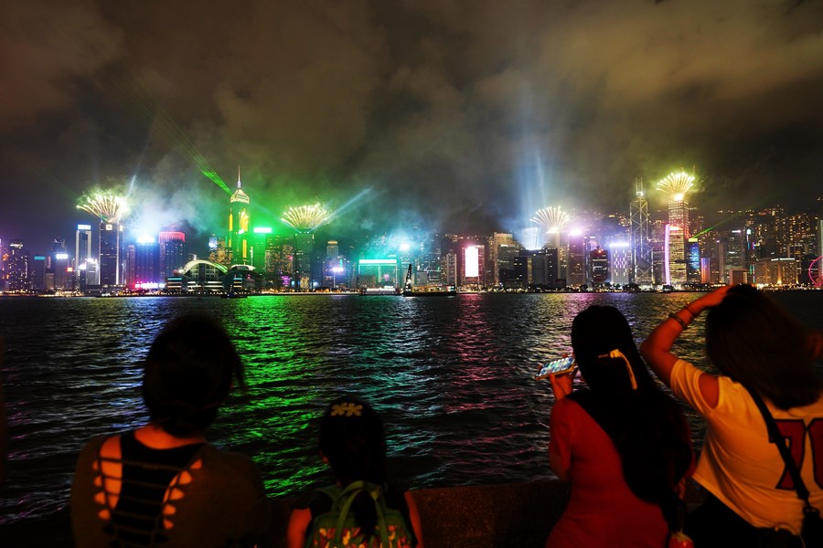 Hong Kong holds fireworks show to celebrate Lunar New Year - Xinhua