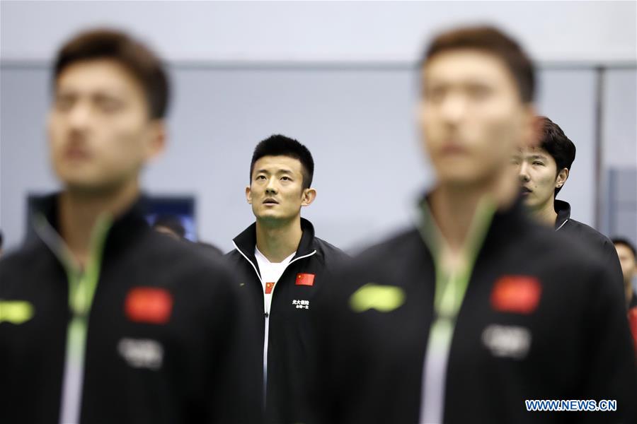 (SP)CHINA-BEIJING-BADMINTON-CHINESE NATIONAL TEAM-THOMAS CUP-MOCK ROUND(CN)