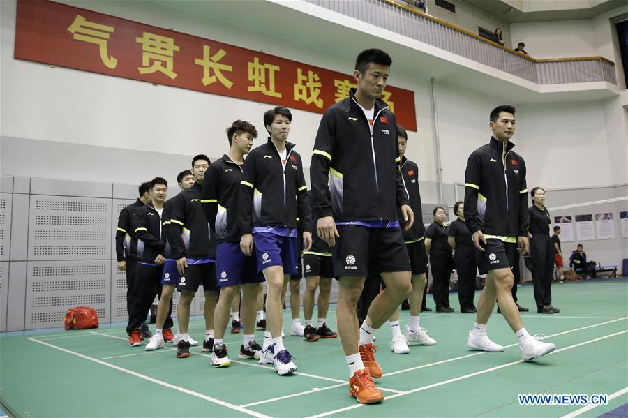 (SP)CHINA-BEIJING-BADMINTON-CHINESE NATIONAL TEAM-THOMAS CUP-MOCK ROUND(CN)