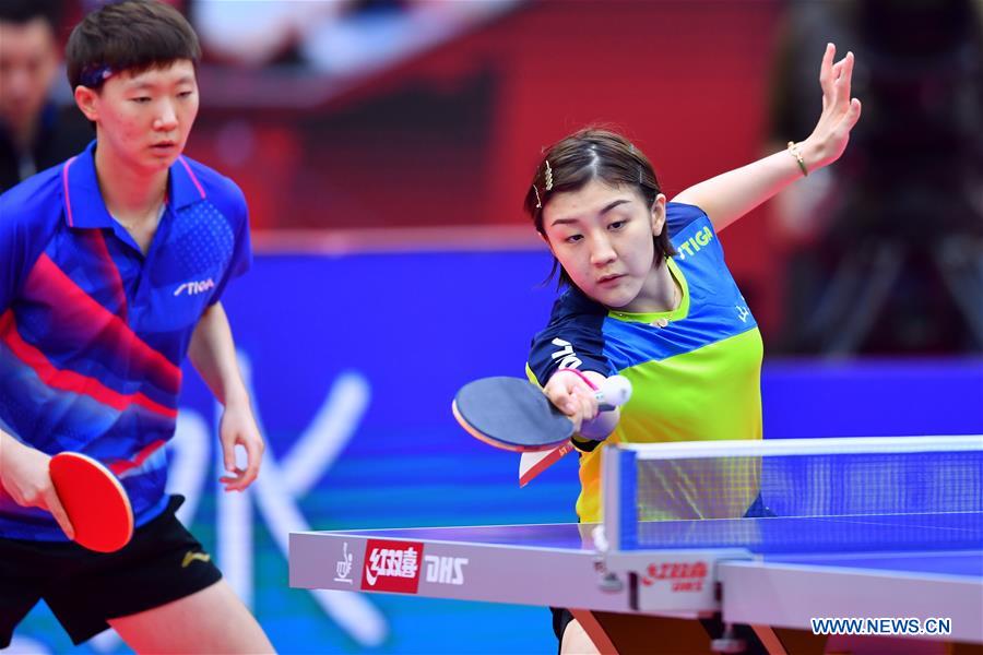 (SP)CHINA-WEIHAI-TABLE TENNIS-NATIONAL CHAMPIONSHIPS-WOMEN'S DOUBLES-SEMIFINAL (CN)