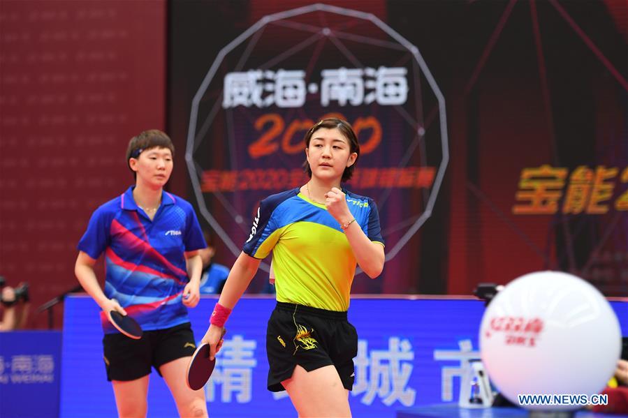 (SP)CHINA-WEIHAI-TABLE TENNIS-NATIONAL CHAMPIONSHIPS-WOMEN'S DOUBLES-SEMIFINAL (CN)