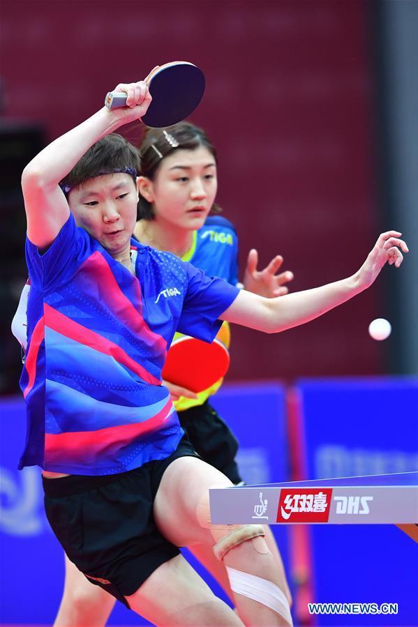 (SP)CHINA-WEIHAI-TABLE TENNIS-NATIONAL CHAMPIONSHIPS-WOMEN'S DOUBLES-SEMIFINAL (CN)