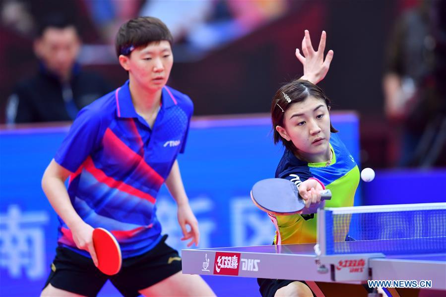 (SP)CHINA-WEIHAI-TABLE TENNIS-NATIONAL CHAMPIONSHIPS-WOMEN'S DOUBLES-SEMIFINAL (CN)