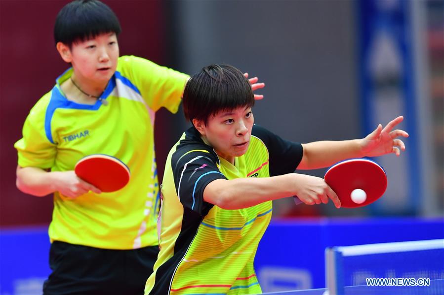 (SP)CHINA-WEIHAI-TABLE TENNIS-NATIONAL CHAMPIONSHIPS-WOMEN'S DOUBLES-SEMIFINAL (CN)