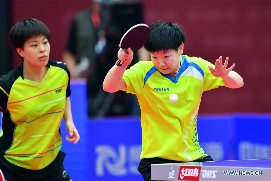 (SP)CHINA-WEIHAI-TABLE TENNIS-NATIONAL CHAMPIONSHIPS-WOMEN'S DOUBLES-SEMIFINAL (CN)