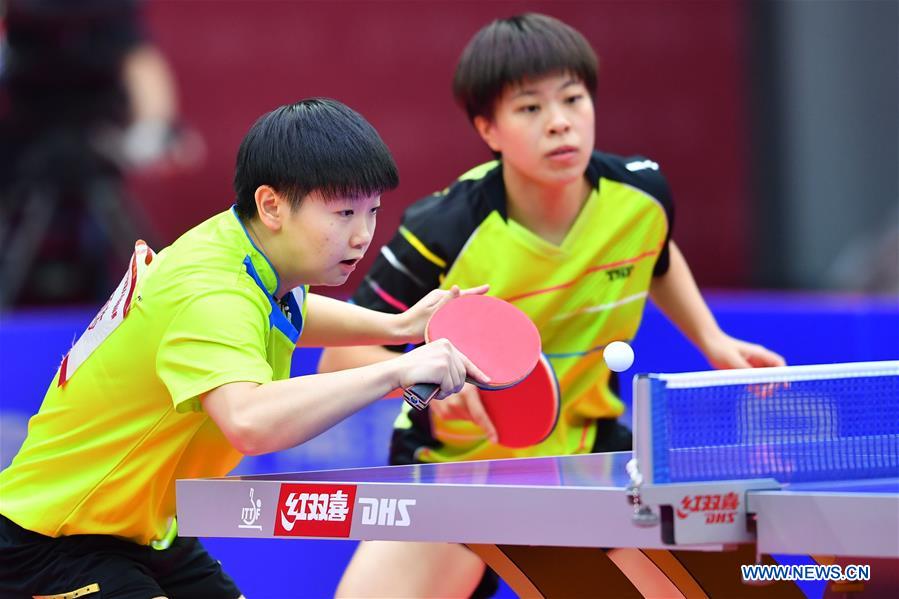 (SP)CHINA-WEIHAI-TABLE TENNIS-NATIONAL CHAMPIONSHIPS-WOMEN'S DOUBLES-SEMIFINAL (CN)