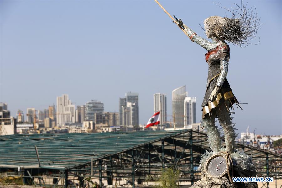 LEBANON-BEIRUT-EXPLOSION-STATUE