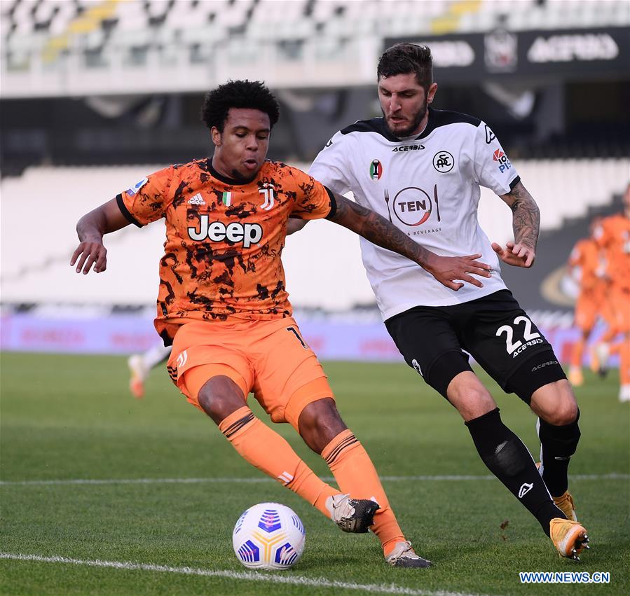 Serie A football match: FC Juventus vs. Spezia-Xinhua