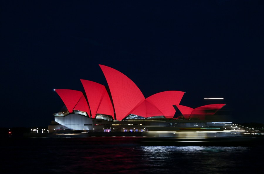 Landmarks worldwide light up in red to welcome Year of the Rat - Xinhua