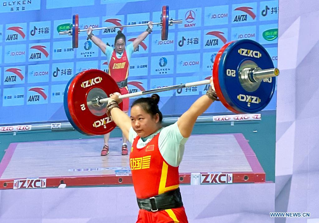 Zhang Wangli Claims Title At Womens 76kg Match At Asian Weightlifting Championships Xinhua