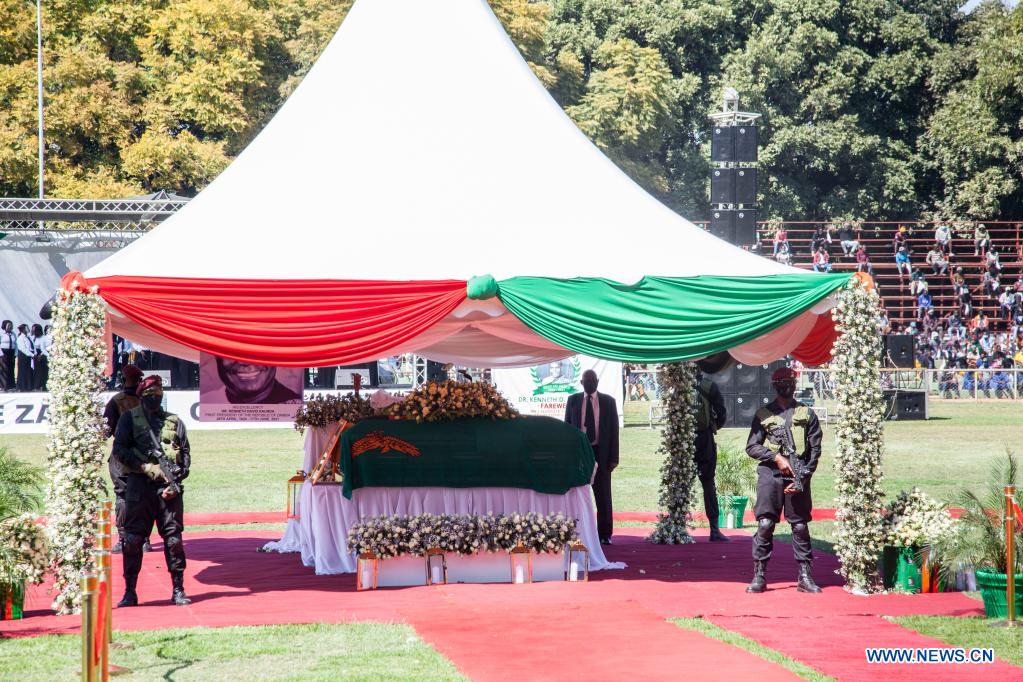 Grand funeral held for Zambia's first president Kaunda Xinhua