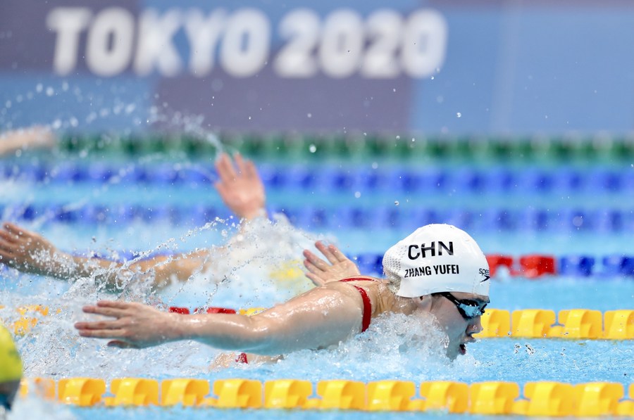 China's Zhang Yufei advances into women's 100m butterfly semifinals at