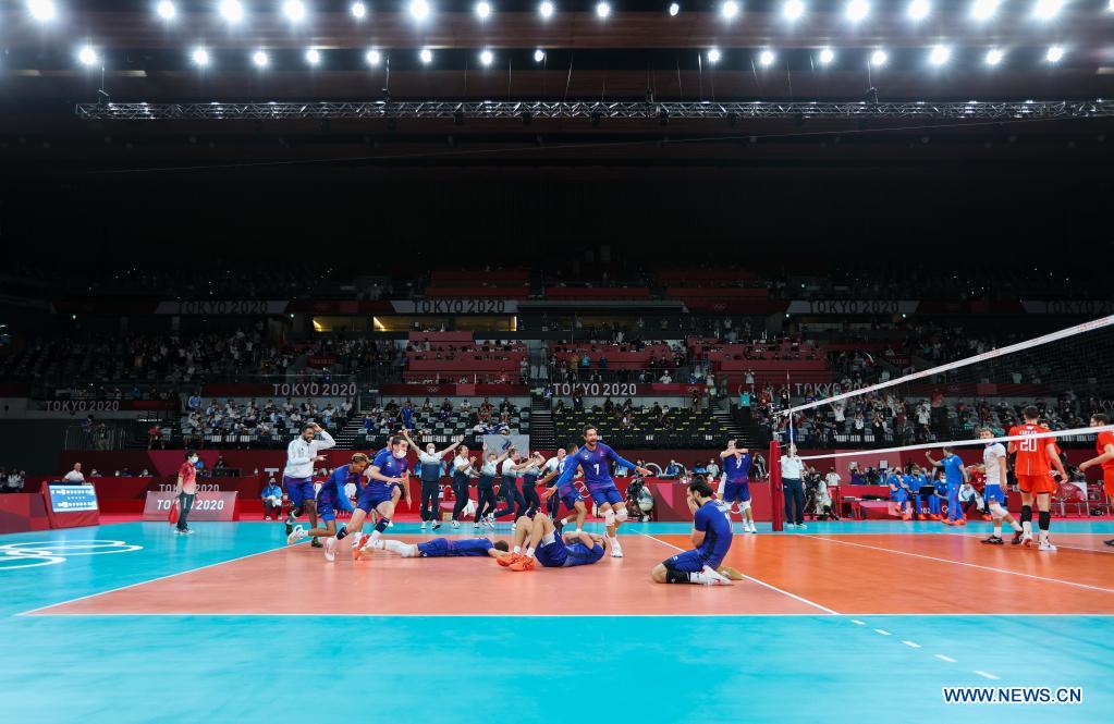 France Holds Off Roc To Win Historic Gold In Olympic Men S Volleyball Xinhua English News Cn