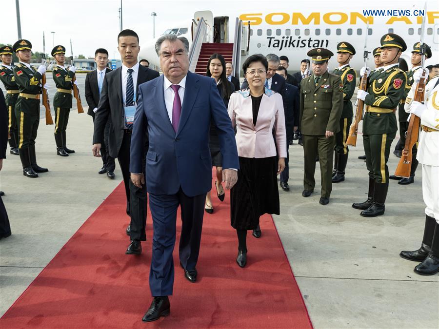 tajik president arrives in beijing for 2nd belt and road forum