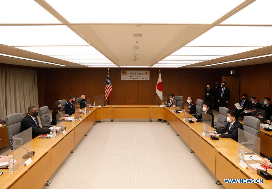 Japans Defense Minister Meets With Us Secretary Of Defense In Tokyo Xinhua Englishnewscn