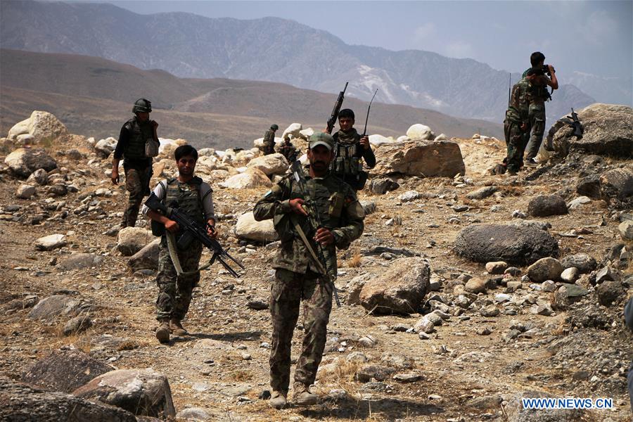 Afghan security force members take part in a military operation against the Islamic State (IS) in Kot district of Nangarhar province, Afghanistan, June 26, 2016. 