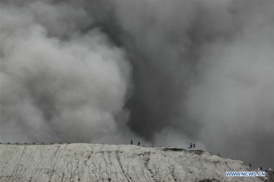 Mount Bromo erupts in Probolinggo, Indonesia on July 13, 2016.