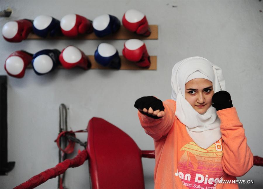 SYRIA-DAMASCUS-BOXING-WOMEN-CLUB