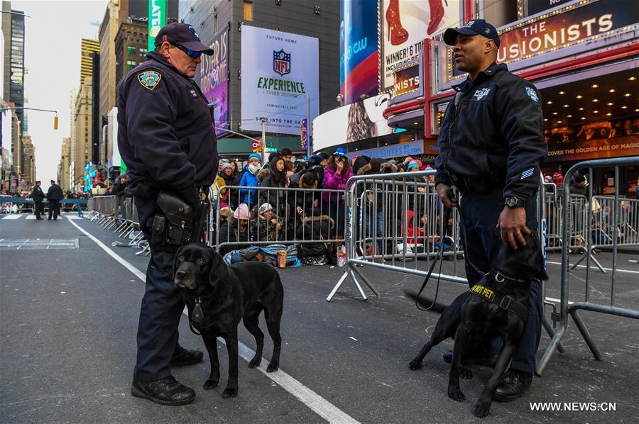 U.S.-NEW YORK-TIMES SQUARE-NEW YEAR-CELEBRATION-SECURITY