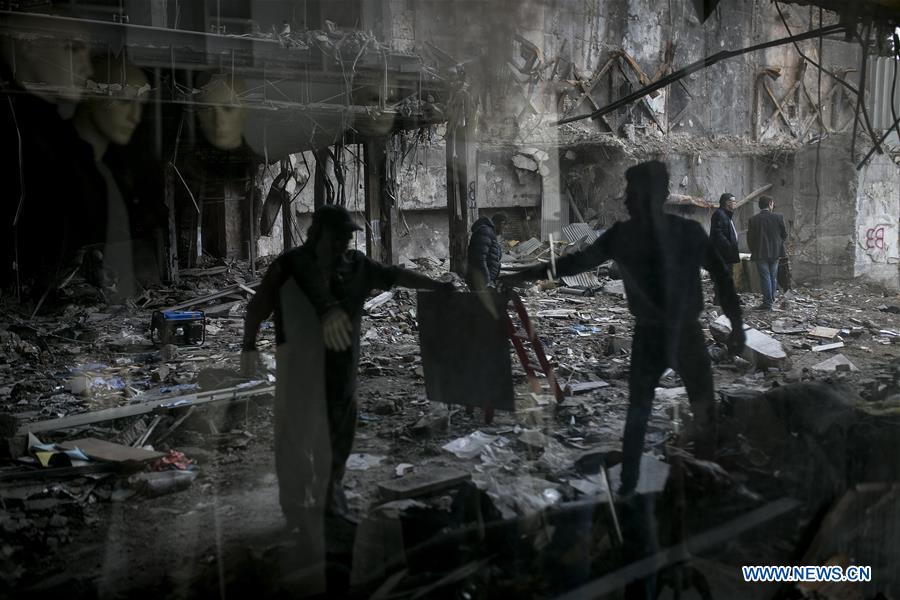 IRAN-TEHRAN-COLLAPSED BUILDING-SHOP OWNERS