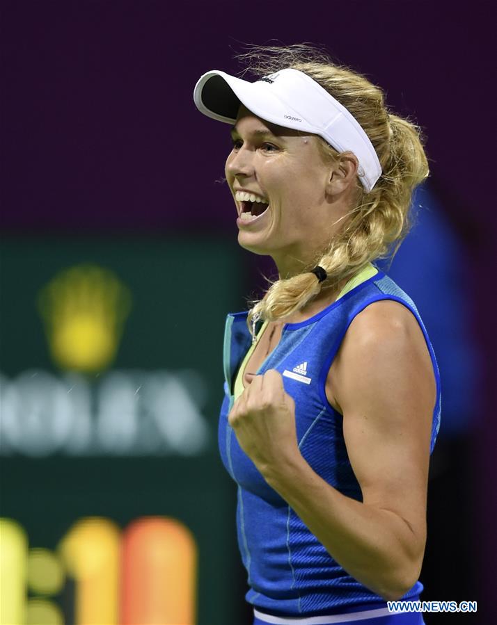 Caroline Wozniacki wins semifinal match at Qa