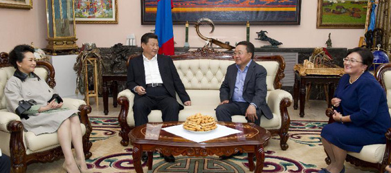 Chinese president holds talks with Mongolian counterpart in Ulan Bator