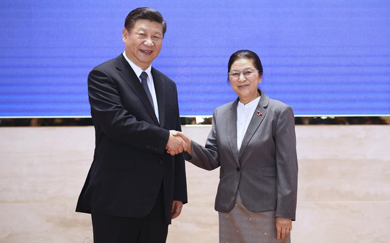 Chinese president meets with President of Lao National Assembly