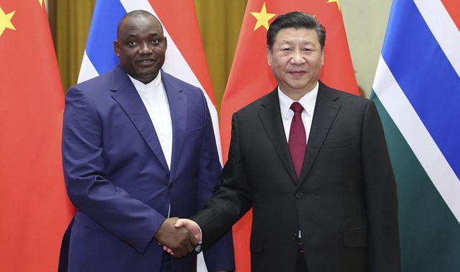 China underscores one-China principle as Gambian president visits