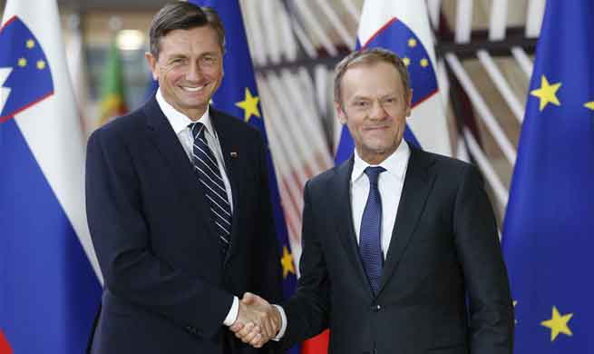 Slovenian President Borut Pahor visits EU headquarters