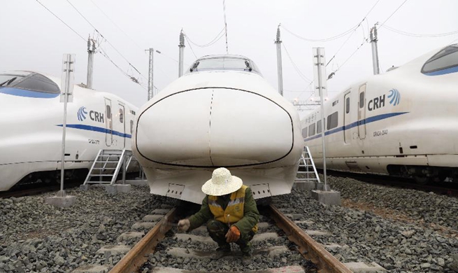 In pics: overhaul service center for bullet trains in Guiyang, SW China