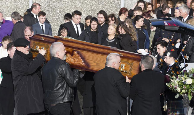 Funeral of Dolores O'Riordan held in Limerick