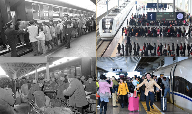 Snapshots of Chinese returning home during Spring Festival travel rush