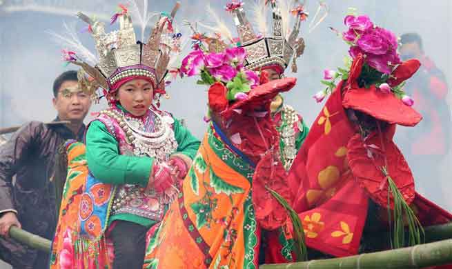 People of Dong ethnic group celebrate "Tai Guan Ren" festival