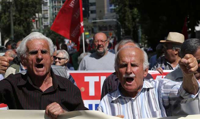 Greek pensioners protest new planned bailout cuts
