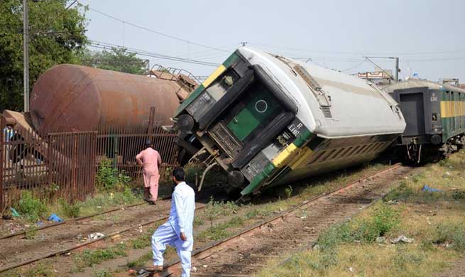 Two trains derailed after collision in Pakistan's Lahore