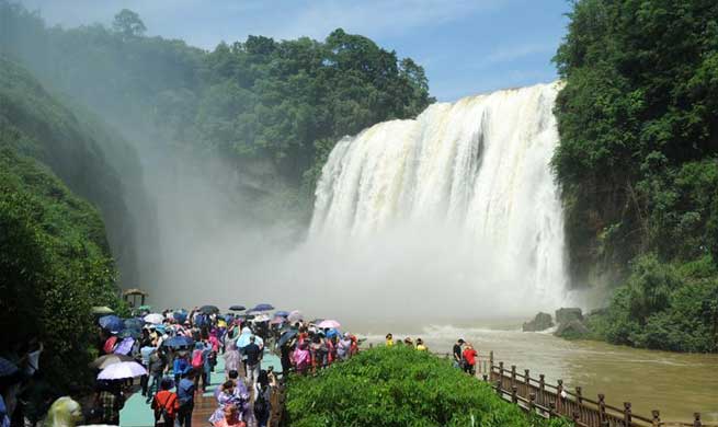 Huangguoshu Waterfall in SW China enters into high flow period
